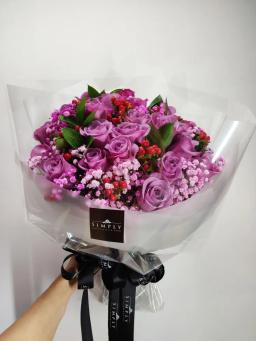 紫玫瑰 + 紅豆 + 星花