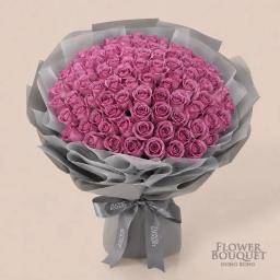 99支 紫玫瑰花束