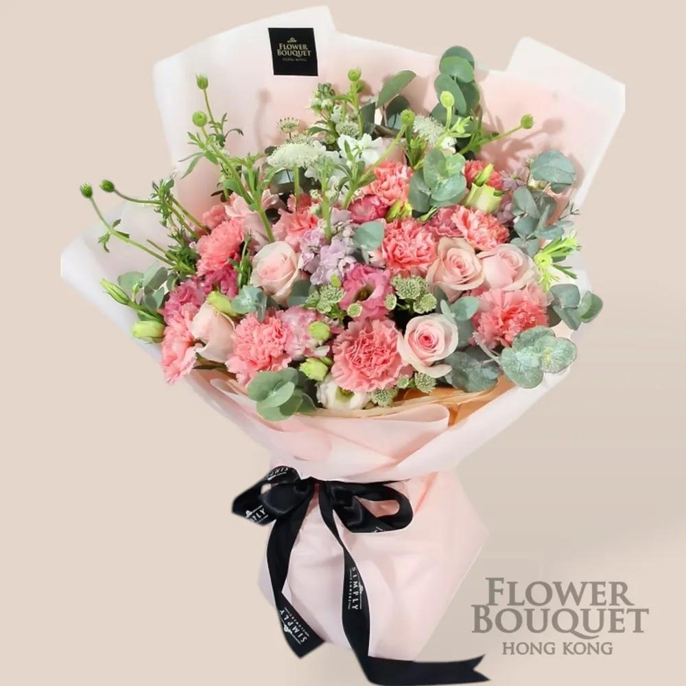 母親節 粉紅玫瑰 + 粉紅康乃馨 +時令襯花 花束 - 點擊查看商品詳情 母親節 粉紅玫瑰 + 粉紅康乃馨 +時令襯花 花束 | 御花店