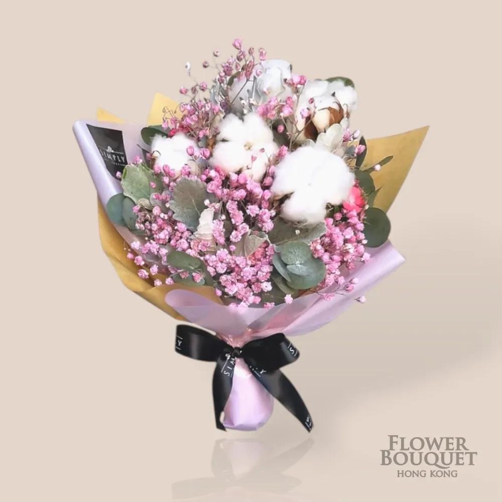 韓式 棉花 + 粉星花 畢業小花束 - 點擊查看商品詳情 韓式 棉花 + 粉星花 畢業小花束 | 御花店